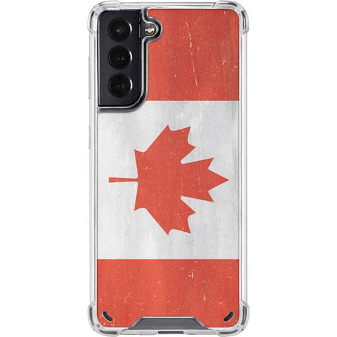 Canada Flag Distressed Galaxy S21 5G Clear Case